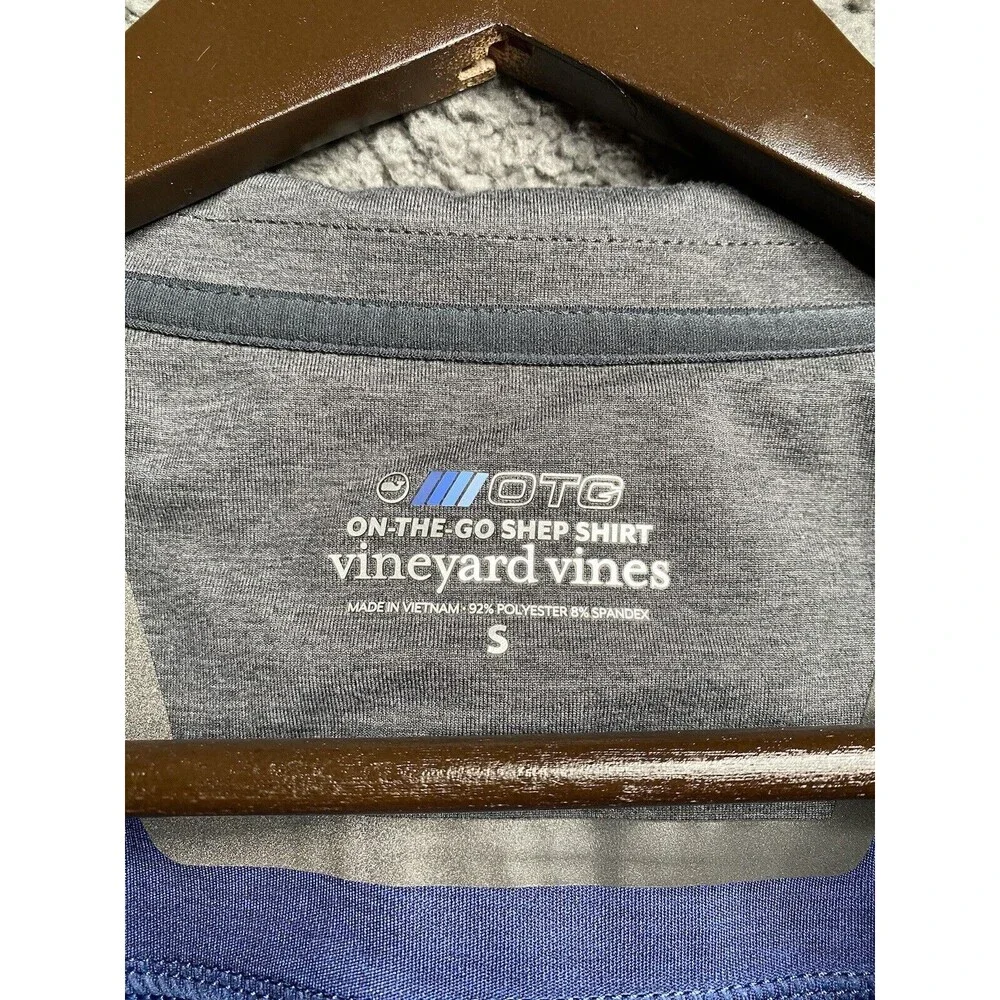 Vineyard Vines On the Go Shep 1/4 Zip Shirt Men’s Deep Bay Blue Mens Small